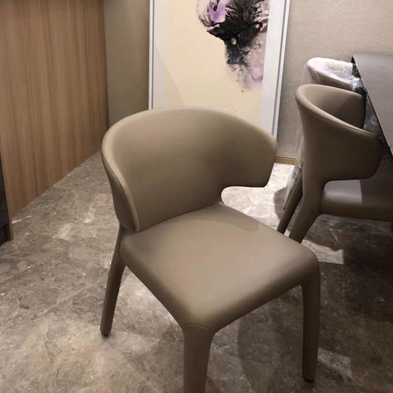 Sillas de comedor de cuero modernas y falsas silla de comedor parsons de ala