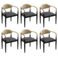 Faux Leather Dining Arm Chair Kitchen Open Back Dining Side Chair Black 6 Piece Set Clearhalo 'Dining Chairs' 'Dining Tables & Seating' 'dining_chair' 'furn' 'furn_dining_chair' 'Furniture' 'Kitchen & Dining Furniture' 6770886