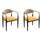 Faux Leather Dining Arm Chair Kitchen Open Back Dining Side Chair Yellow 2 Piece Set Clearhalo 'Dining Chairs' 'Dining Tables & Seating' 'dining_chair' 'furn' 'furn_dining_chair' 'Furniture' 'Kitchen & Dining Furniture' 6770898