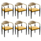 Faux Leather Dining Arm Chair Kitchen Open Back Dining Side Chair Yellow 6 Piece Set Clearhalo 'Dining Chairs' 'Dining Tables & Seating' 'dining_chair' 'furn' 'furn_dining_chair' 'Furniture' 'Kitchen & Dining Furniture' 6770900