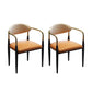 Faux Leather Dining Arm Chair Kitchen Open Back Dining Side Chair Orange 2 Piece Set Clearhalo 'Dining Chairs' 'Dining Tables & Seating' 'dining_chair' 'furn' 'furn_dining_chair' 'Furniture' 'Kitchen & Dining Furniture' 6770903