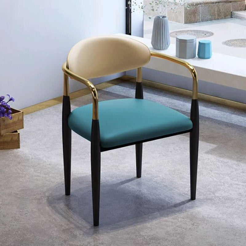 Faux Leather Dining Arm Chair Kitchen Open Back Dining Side Chair Green 1 Piece Clearhalo 'Dining Chairs' 'Dining Tables & Seating' 'dining_chair' 'furn' 'furn_dining_chair' 'Furniture' 'Kitchen & Dining Furniture' 6770912