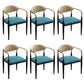 Faux Leather Dining Arm Chair Kitchen Open Back Dining Side Chair Green 6 Piece Set Clearhalo 'Dining Chairs' 'Dining Tables & Seating' 'dining_chair' 'furn' 'furn_dining_chair' 'Furniture' 'Kitchen & Dining Furniture' 6770915