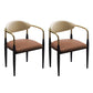 Faux Leather Dining Arm Chair Kitchen Open Back Dining Side Chair Coffee 2 Piece Set Clearhalo 'Dining Chairs' 'Dining Tables & Seating' 'dining_chair' 'furn' 'furn_dining_chair' 'Furniture' 'Kitchen & Dining Furniture' 6770918