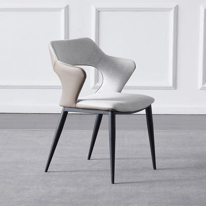 Sedie da pranzo in pelle finta sedia a braccio posteriore in stile moderno per sala da pranzo