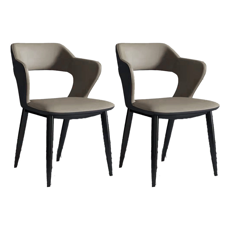 Sedie da pranzo in pelle finta sedia a braccio posteriore in stile moderno per sala da pranzo