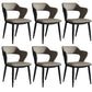 Faux Leather Dining Chairs Modern Style Open Back Arm Chair for Dining Room