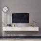Modern Rubber Wood TV Stand Console Floating TV Media Stand for Living Room 79"L x 9.5"W x 8"H White White Clearhalo 'furn' 'furn_tv_stands_entertainment_centers' 'Furniture' 'Living Room Furniture' 'TV Stands & Entertainment Centers' 'TV Stands & Media Storage Furniture' 'tv_stands_entertainment_centers' 6773862