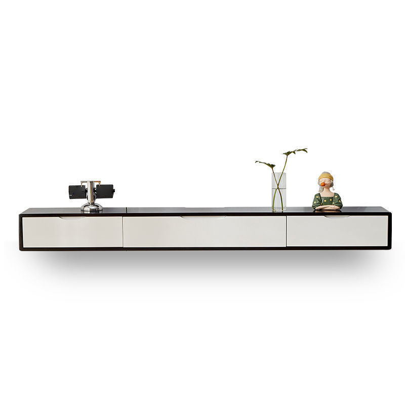 Modern Rubber Wood TV Stand Console Floating TV Media Stand for Living Room White Black Clearhalo 'furn' 'furn_tv_stands_entertainment_centers' 'Furniture' 'Living Room Furniture' 'TV Stands & Entertainment Centers' 'TV Stands & Media Storage Furniture' 'tv_stands_entertainment_centers' 6773864