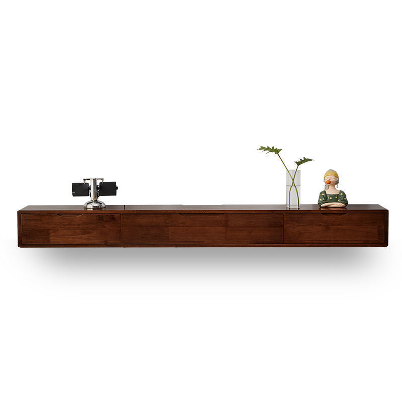 Modern Rubber Wood TV Stand Console Floating TV Media Stand for Living Room Brown Brown Clearhalo 'furn' 'furn_tv_stands_entertainment_centers' 'Furniture' 'Living Room Furniture' 'TV Stands & Entertainment Centers' 'TV Stands & Media Storage Furniture' 'tv_stands_entertainment_centers' 6773870