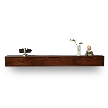 Modern Rubber Wood TV Stand Console Floating TV Media Stand for Living Room Brown Brown Clearhalo 'furn' 'furn_tv_stands_entertainment_centers' 'Furniture' 'Living Room Furniture' 'TV Stands & Entertainment Centers' 'TV Stands & Media Storage Furniture' 'tv_stands_entertainment_centers' 6773870