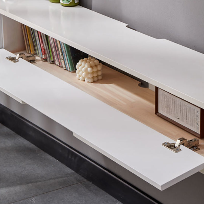 Modern Rubber Wood TV Stand Console Floating TV Media Stand for Living Room Clearhalo 'furn' 'furn_tv_stands_entertainment_centers' 'Furniture' 'Living Room Furniture' 'TV Stands & Entertainment Centers' 'TV Stands & Media Storage Furniture' 'tv_stands_entertainment_centers' 6773872