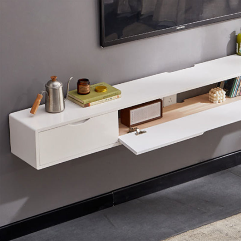 Modern Rubber Wood TV Stand Console Floating TV Media Stand for Living Room Clearhalo 'furn' 'furn_tv_stands_entertainment_centers' 'Furniture' 'Living Room Furniture' 'TV Stands & Entertainment Centers' 'TV Stands & Media Storage Furniture' 'tv_stands_entertainment_centers' 6773874