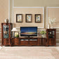 Traditional TV Media Stand Wooden TV Stand Console with 6 Drawers