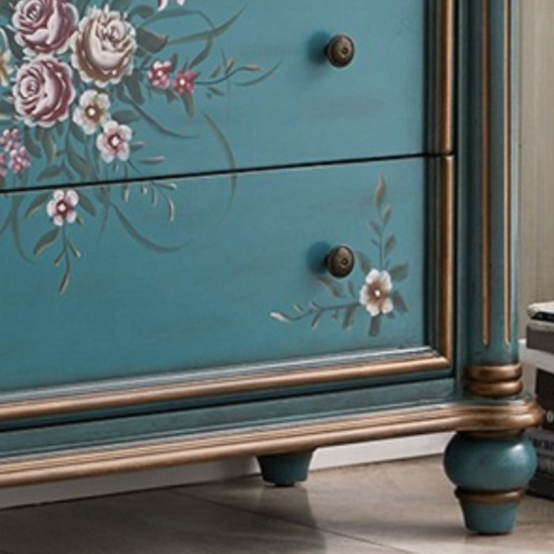 Commode de rangement en bois de commode traditionnelle ornée avec tiroirs pour chambre à coucher