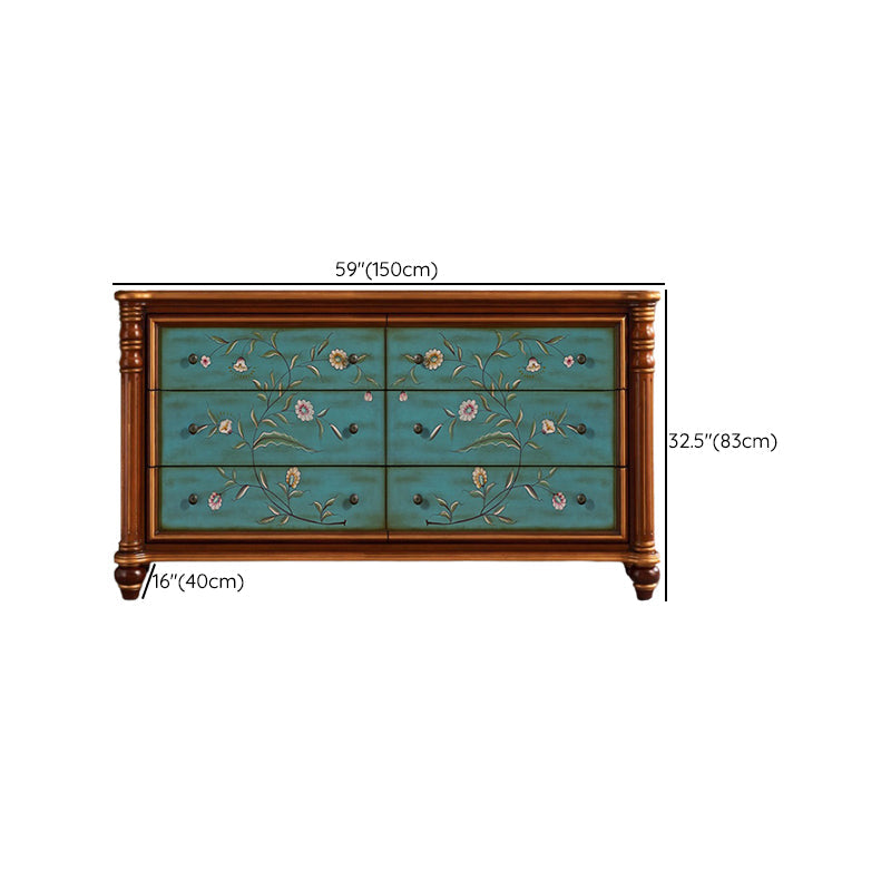 Commode de rangement en bois de commode traditionnelle ornée avec tiroirs pour chambre à coucher
