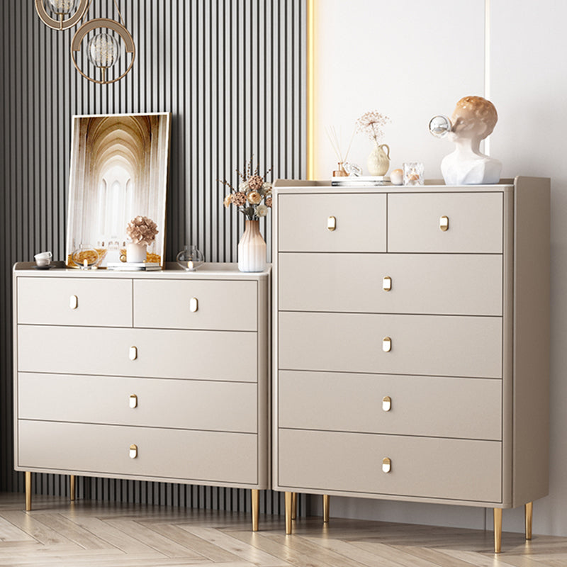 Cassettiera Glam orizzontale doppia in pietra con cassetti per camera da letto