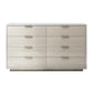 Ultra-Modern Double Dresser Solid Wood Storage Chest with Drawers for Bedroom 39"L x 17"W x 35"H White-Gray Clearhalo 'Bedroom Furniture' 'Dressers & Chests' 'dressers_chests' 'furn' 'furn_dressers_chests' 'Furniture' 6774436