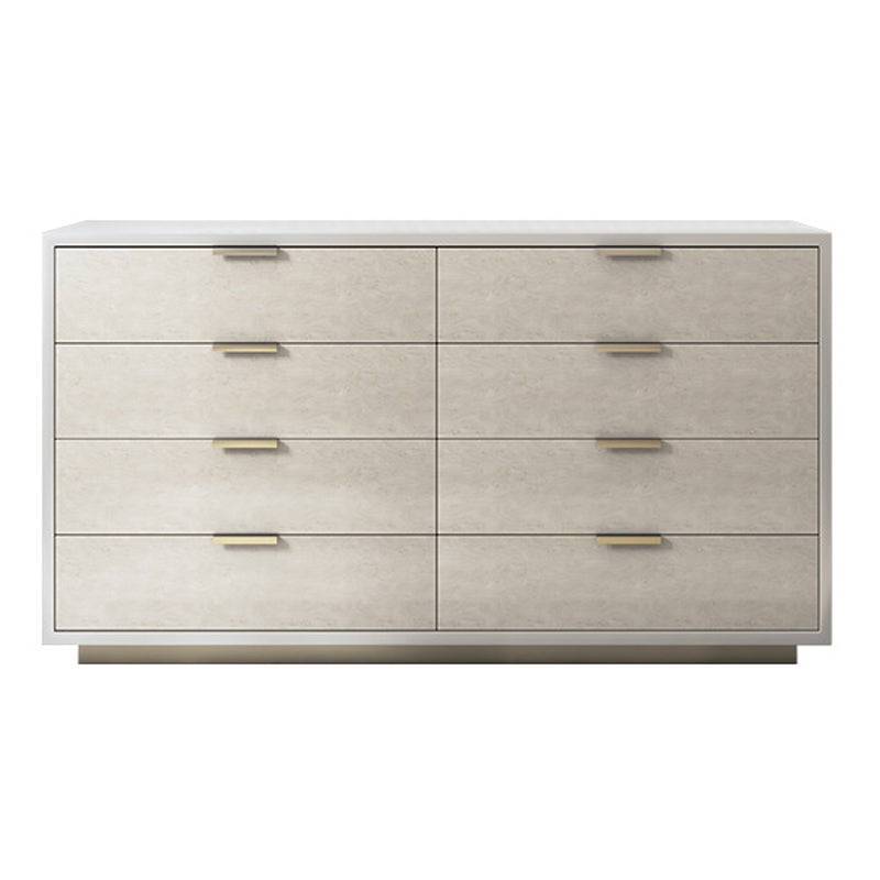 Ultra-Modern Double Dresser Solid Wood Storage Chest with Drawers for Bedroom 47"L x 17"W x 35"H White-Gray Clearhalo 'Bedroom Furniture' 'Dressers & Chests' 'dressers_chests' 'furn' 'furn_dressers_chests' 'Furniture' 6774438