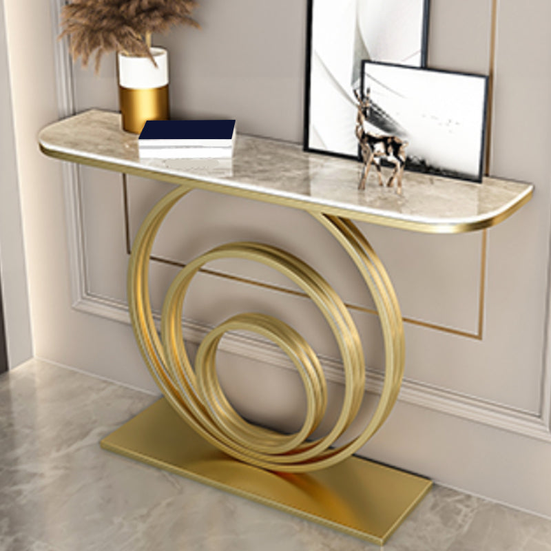 Mesa final de metal glam -metal Media mesa de sofá de piedra de luna para Hall
