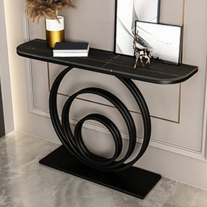 Mesa final de metal glam -metal Media mesa de sofá de piedra de luna para Hall