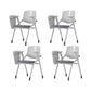 Contemporary Fixed Arms Conference Chair Plastic Chair for Office With Writing Pad Gray 4 Piece Set Clearhalo 'furn' 'furn_office_chair' 'Furniture' 'Office Chairs' 'Office Furniture' 'office_chair' 6774688