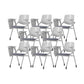 Contemporary Fixed Arms Conference Chair Plastic Chair for Office With Writing Pad Gray 8 Piece Set Clearhalo 'furn' 'furn_office_chair' 'Furniture' 'Office Chairs' 'Office Furniture' 'office_chair' 6774691