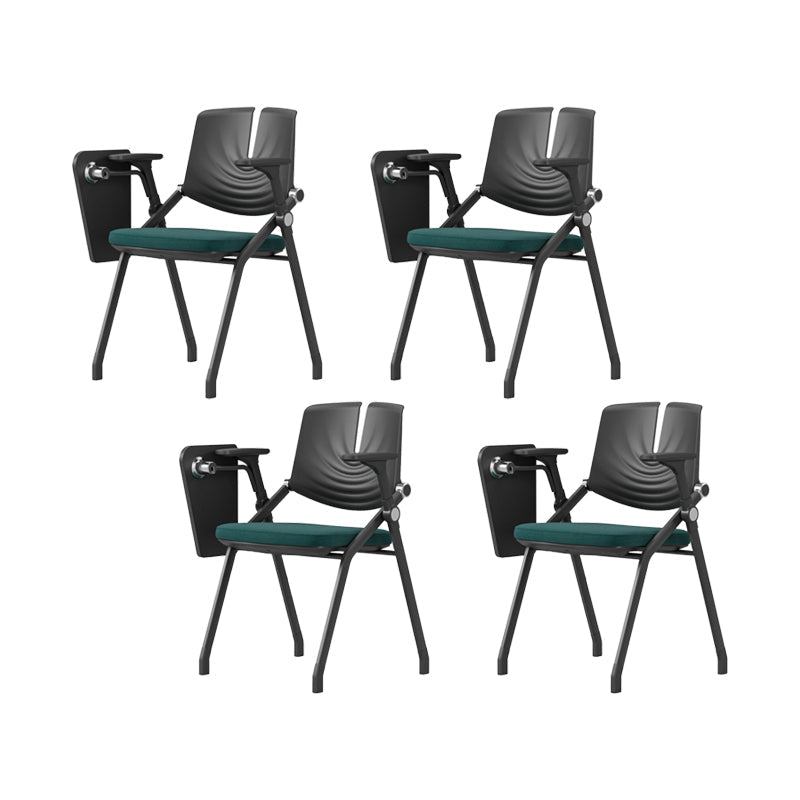 Contemporary Fixed Arms Conference Chair Plastic Chair for Office With Writing Pad Green 4 Piece Set Clearhalo 'furn' 'furn_office_chair' 'Furniture' 'Office Chairs' 'Office Furniture' 'office_chair' 6774696