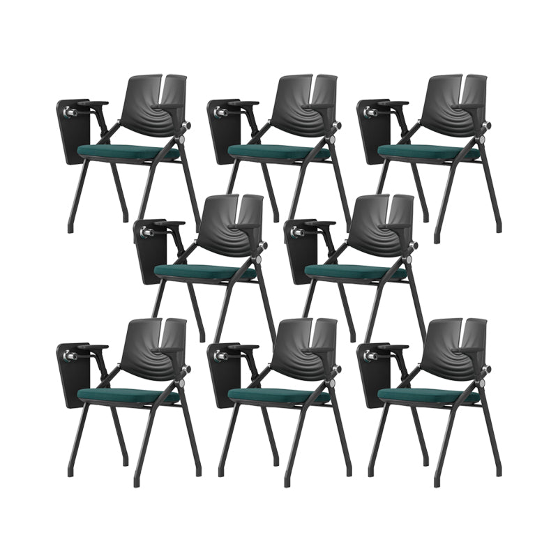 Contemporary Fixed Arms Conference Chair Plastic Chair for Office With Writing Pad Green 8 Piece Set Clearhalo 'furn' 'furn_office_chair' 'Furniture' 'Office Chairs' 'Office Furniture' 'office_chair' 6774697