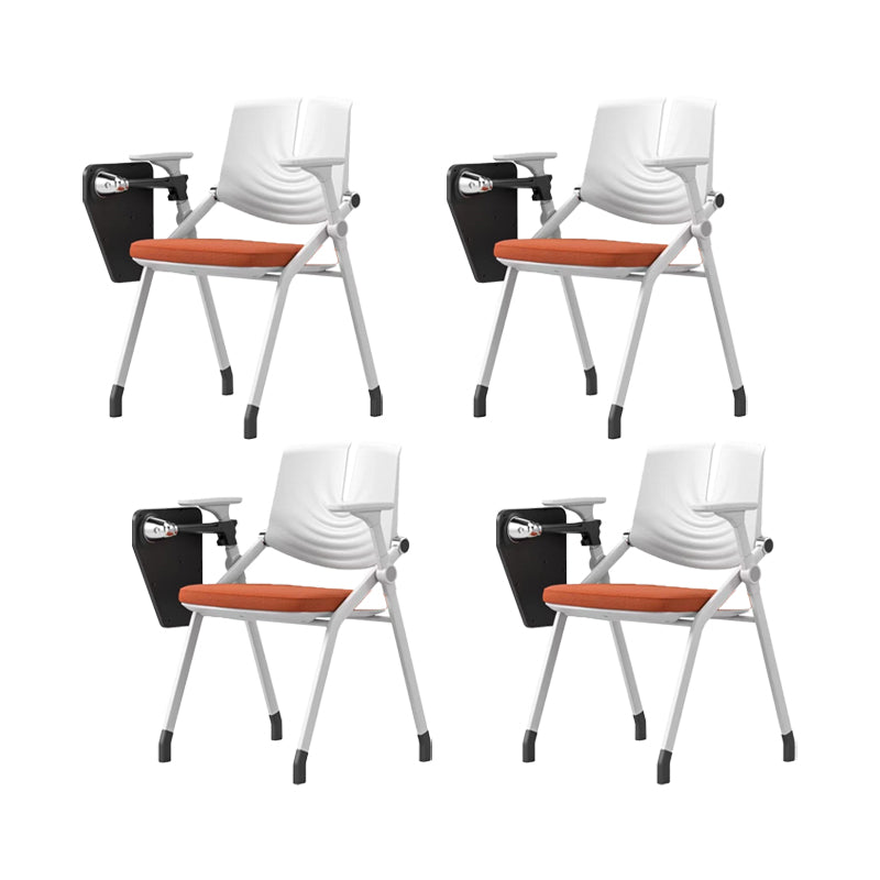 Contemporary Fixed Arms Conference Chair Plastic Chair for Office With Writing Pad Orange 4 Piece Set Clearhalo 'furn' 'furn_office_chair' 'Furniture' 'Office Chairs' 'Office Furniture' 'office_chair' 6774700