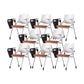 Contemporary Fixed Arms Conference Chair Plastic Chair for Office With Writing Pad Orange 8 Piece Set Clearhalo 'furn' 'furn_office_chair' 'Furniture' 'Office Chairs' 'Office Furniture' 'office_chair' 6774701