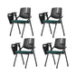 Contemporary Fixed Arms Conference Chair Plastic Chair for Office With Writing Pad Dark Green 4 Piece Set Clearhalo 'furn' 'furn_office_chair' 'Furniture' 'Office Chairs' 'Office Furniture' 'office_chair' 6774702