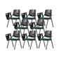 Contemporary Fixed Arms Conference Chair Plastic Chair for Office With Writing Pad Dark Green 8 Piece Set Clearhalo 'furn' 'furn_office_chair' 'Furniture' 'Office Chairs' 'Office Furniture' 'office_chair' 6774703