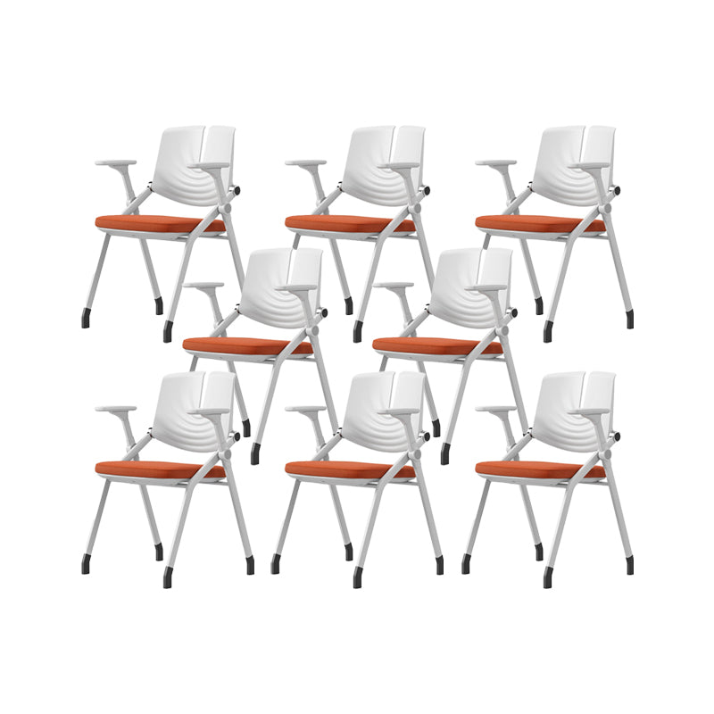 Contemporary Fixed Arms Conference Chair Plastic Chair for Office Without Writing Pad Orange 8 Piece Set Clearhalo 'furn' 'furn_office_chair' 'Furniture' 'Office Chairs' 'Office Furniture' 'office_chair' 6774705