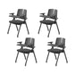 Contemporary Fixed Arms Conference Chair Plastic Chair for Office With Writing Pad Black 4 Piece Set Clearhalo 'furn' 'furn_office_chair' 'Furniture' 'Office Chairs' 'Office Furniture' 'office_chair' 6774706