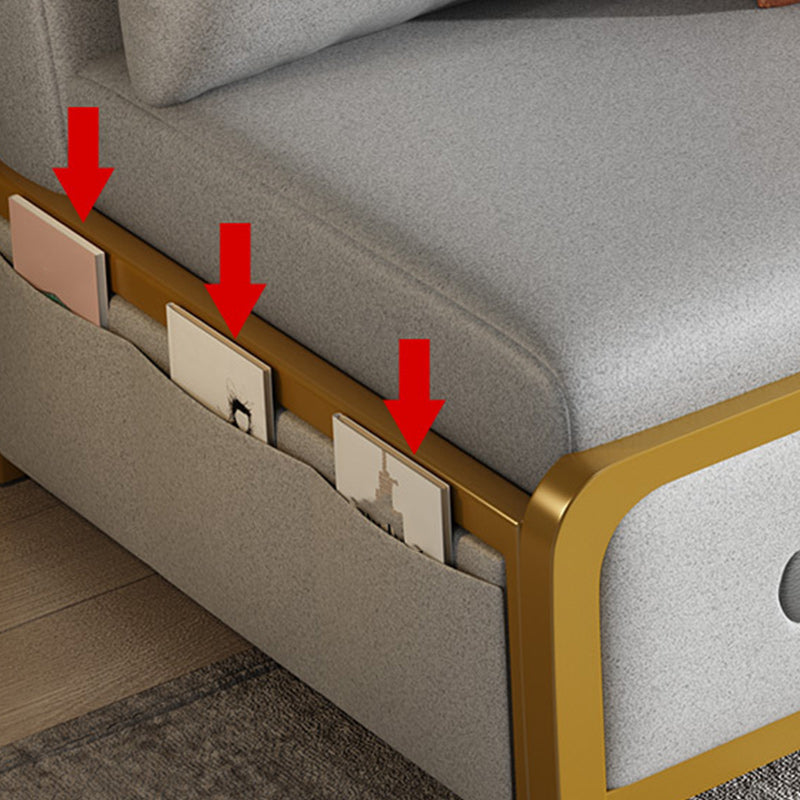 Faux Leather Armless Sofa Bed Glam Styled Gray Upholstered Sleeper Clearhalo 'furn' 'furn_futons' 'Furniture' 'Futons & Daybeds' 'Futons' 'Living Room Furniture' 6775386