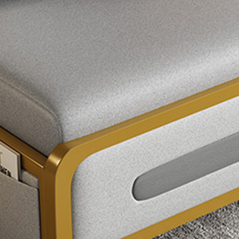 Faux Leather Armless Sofa Bed Glam Styled Gray Upholstered Sleeper Clearhalo 'furn' 'furn_futons' 'Furniture' 'Futons & Daybeds' 'Futons' 'Living Room Furniture' 6775387