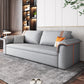 Scandinavian Faux Leather Sleeper Pillow Top Arms Sofa Bed with Storage