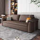 Scandinavian Faux Leather Sleeper Pillow Top Arms Sofa Bed with Storage