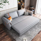 Scandinavian Faux Leather Sleeper Pillow Top Arms Sofa Bed with Storage