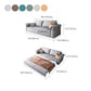 Scandinavian Faux Leather Sleeper Pillow Top Arms Sofa Bed with Storage