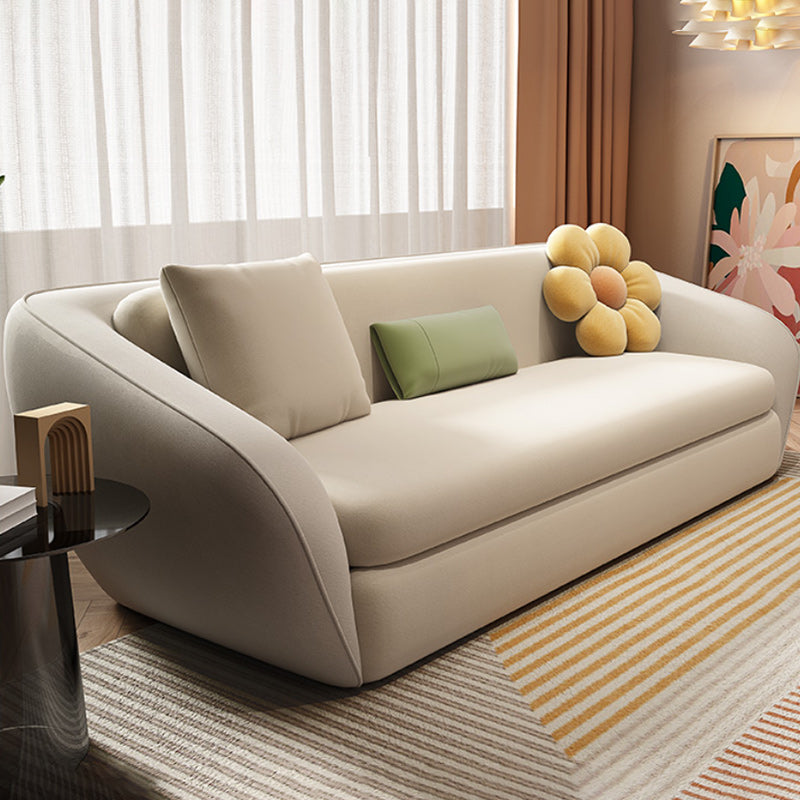 Square Arm Sleeper Scandinavian Styled Sleeper Faux Leather Sofa Bed