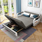 Scandinavian Styled Square Arm Sleeper 33.46"H Sleeper Sofa Bed