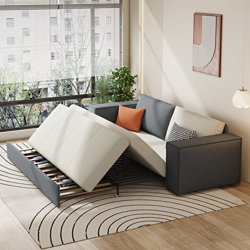 33.46 "Hフェイクレザースリーパーソファ布張りスクエアアームソファベッド