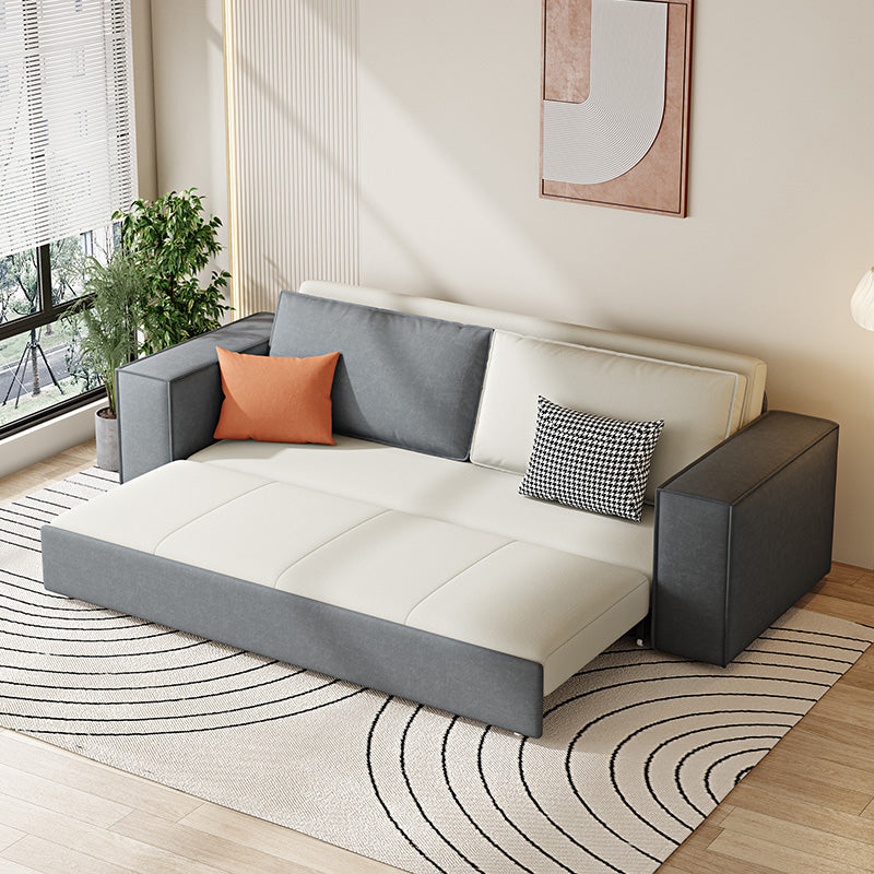 33.46 "Hフェイクレザースリーパーソファ布張りスクエアアームソファベッド