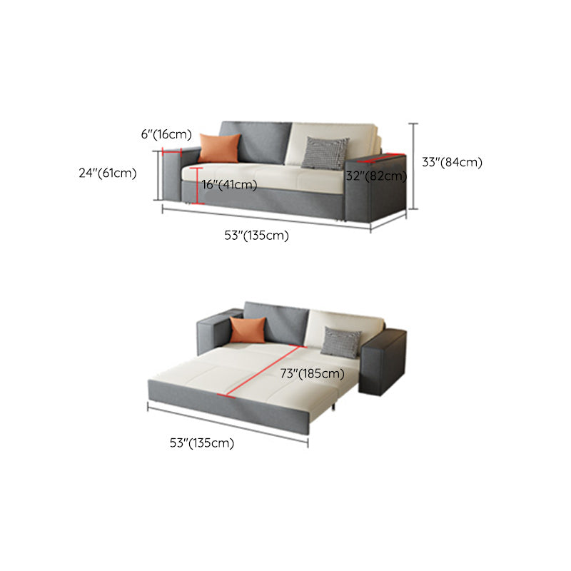 33.46 "Hフェイクレザースリーパーソファ布張りスクエアアームソファベッド
