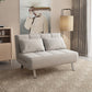 Glam Cushion Back Sleeper Sofa Solid Color Armless Sofa Bed with Pillows Light Gray Clearhalo 'furn' 'furn_futons' 'Furniture' 'Futons & Daybeds' 'Futons' 'Living Room Furniture' 6775571