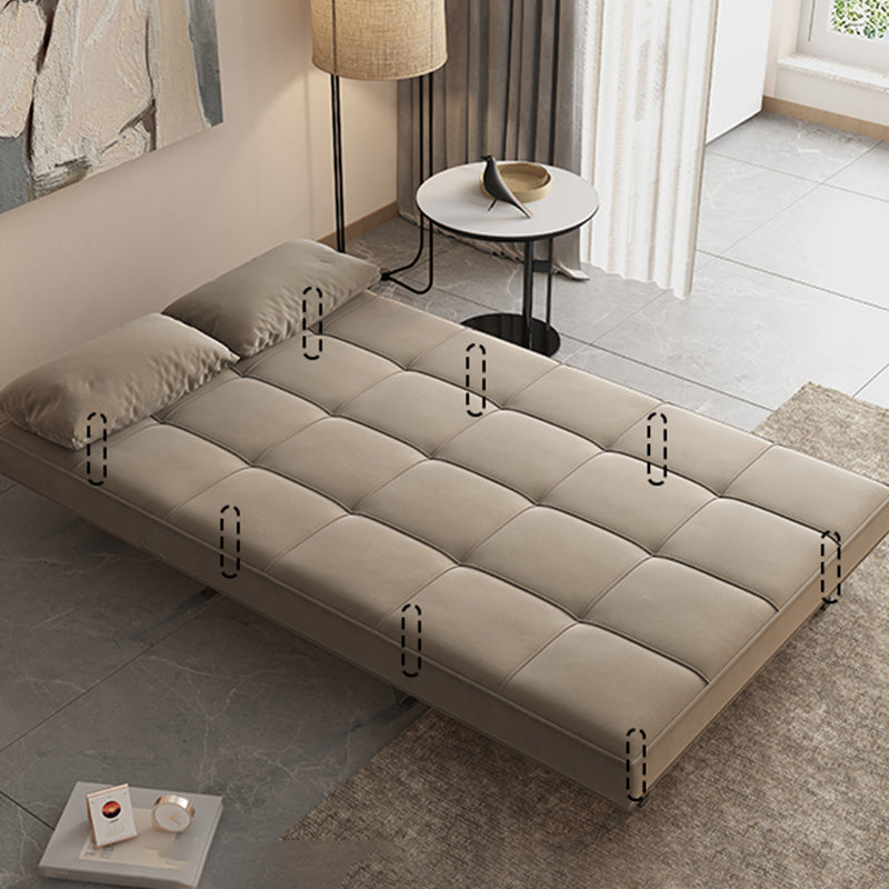 Glam Cushion Back Sleeper Sofa Solid Color Armless Sofa Bed with Pillows Clearhalo 'furn' 'furn_futons' 'Furniture' 'Futons & Daybeds' 'Futons' 'Living Room Furniture' 6775572