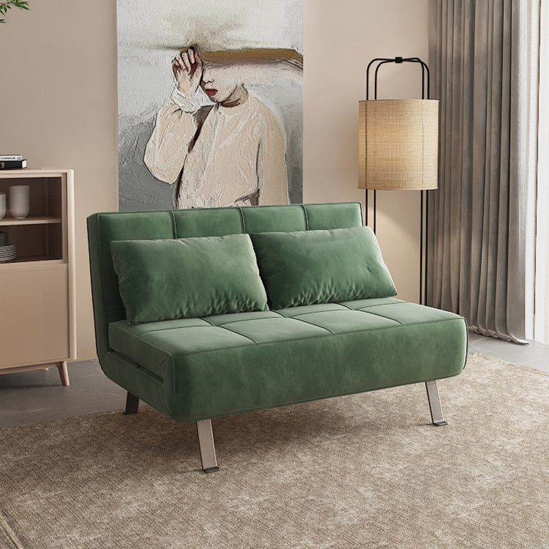 Glam Cushion Back Sleeper Sofa Solid Color Armless Sofa Bed with Pillows Blackish Green Clearhalo 'furn' 'furn_futons' 'Furniture' 'Futons & Daybeds' 'Futons' 'Living Room Furniture' 6775573