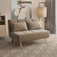 Glam Cushion Back Sleeper Sofa Solid Color Armless Sofa Bed with Pillows Khaki Clearhalo 'furn' 'furn_futons' 'Furniture' 'Futons & Daybeds' 'Futons' 'Living Room Furniture' 6775577